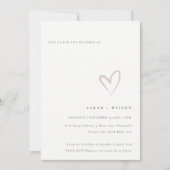 Carte De Remerciements Mini Simple Blush Pink Heart Wedding Invite (Devant)