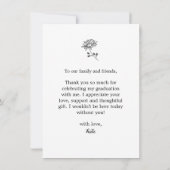 Carte De Remerciements Miniature Chic Photo Élégant Script Heart Graduate (Dos)