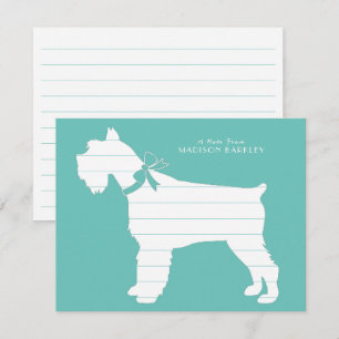 Carte De Remerciements Miniature Schnauzer Chien Chiot