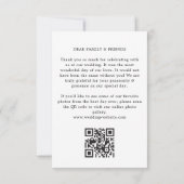 Carte De Remerciements Miniature Simple Mariage Script Photo Et Code QR (Dos)