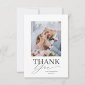 Carte De Remerciements Minimal Black & White Thank You Wedding  (Devant)