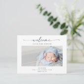 Carte De Remerciements Minimal Calligraphy Boho Birth Announcement Card (Debout devant)