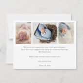 Carte De Remerciements Minimal Calligraphy Boho Birth Announcement Card (Dos)