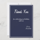 Carte De Remerciements Minimal Chic Navy Bleu Blanc Delice 1er Anniversai (Devant)