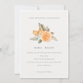 Carte De Remerciements Minimal Chic Orange Boho Fauna Vow Renouvellement  (Devant)