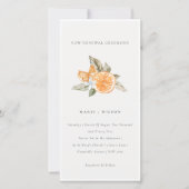 Carte De Remerciements Minimal Chic Orange Boho Fauna Vow Renouvellement (Devant)