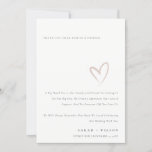 Carte De Remerciements Minimal Chic Simple Blush Rose Heart Mariage<br><div class="desc">If you need any further customization please feel free to message me on yellowfebstudio@gmail.com</div>