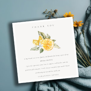 Carte De Remerciements Minimal Citrus Lemon Botanical Boho Baby Shower de