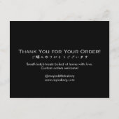Carte De Remerciements Minimal Cute Cake Logo Care Instructions (Dos)