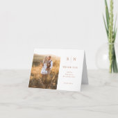 Carte De Remerciements Minimal et chic | Mariage Photo Boho (Devant)