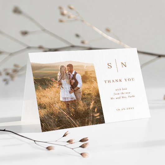 Carte De Remerciements Minimal et chic | Mariage Photo Boho