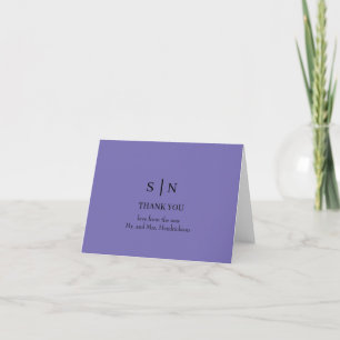 Carte De Remerciements Minimal et chic   Mariage violet