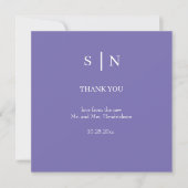 Carte De Remerciements Minimal et chic | Mariage violet et blanc (Devant)