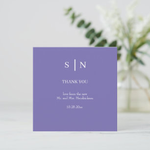 Carte De Remerciements Minimal et chic   Mariage violet et blanc