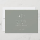 Carte De Remerciements Minimal et chic | Sage Green et Mariage blanc (Devant)