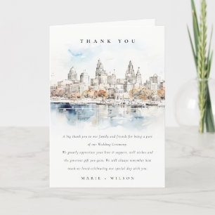 Carte De Remerciements Minimal Kansas City Missouri Watercolor Mariage