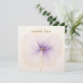 Carte De Remerciements Minimal Lavender Watercolor Flower (Debout devant)
