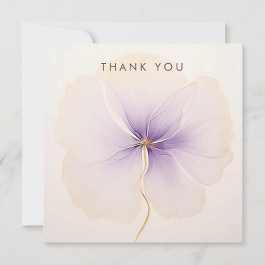 Carte De Remerciements Minimal Lavender Watercolor Flower (Devant)