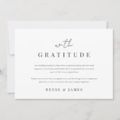 Carte De Remerciements Minimal moderne "Avec Gratitude" 3 Mariage photo (Devant)