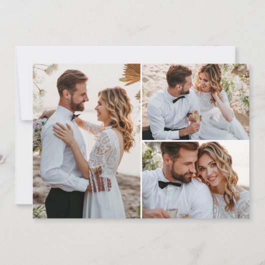 Carte De Remerciements Minimal moderne "Avec Gratitude" 3 Mariage photo (Dos)