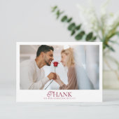 Carte De Remerciements Minimal Monogram Deep Burgundy Script Wedding (Debout devant)