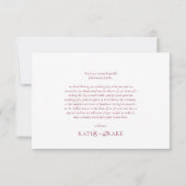 Carte De Remerciements Minimal Monogram Deep Burgundy Script Wedding (Dos)