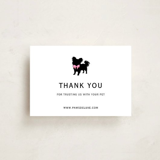 Carte De Remerciements Minimal Pet Silhouette Dog Grooming QR Code