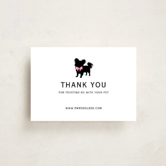 Carte De Remerciements Minimal Pet Silhouette Dog Grooming QR Code