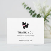 Carte De Remerciements Minimal Pet Silhouette Dog Grooming QR Code (Debout devant)