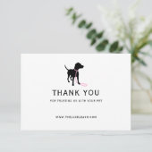 Carte De Remerciements Minimal Pet Silhouette Dog Walking QR Code (Debout devant)