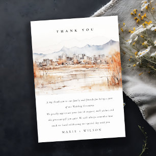 Carte De Remerciements Minimal Salt Lake City Utah Watercolor Mariage