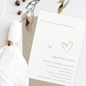 Carte De Remerciements Minimal Simple Coeur Brut N'importe quel âge Invit