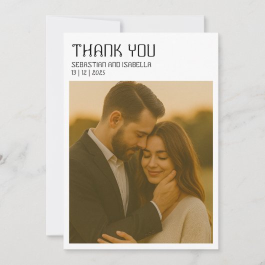 Carte de remerciements minimale simple (Devant)