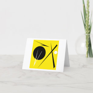 Carte De Remerciements Minimalisme Abstrait Art Motif noir jaune blanc