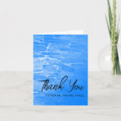Carte De Remerciements Minimalist Beach Azure Blue Wedding Photo (Devant)