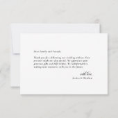 Carte De Remerciements Minimalist Black and White Floral  (Dos)