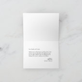 Carte De Remerciements Minimalist Black and White Wedding Photo (Intérieur)