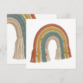 Carte De Remerciements Minimalist Boho Macramé Rainbow (Devant / Derrière)