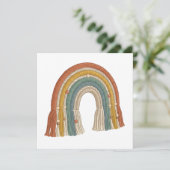 Carte De Remerciements Minimalist Boho Macramé Rainbow (Debout devant)