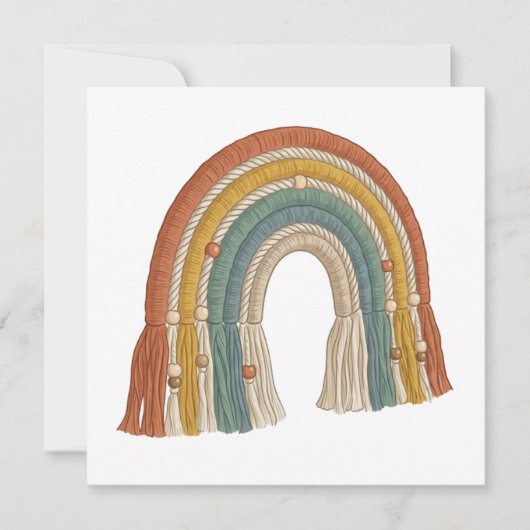 Carte De Remerciements Minimalist Boho Macramé Rainbow (Devant)