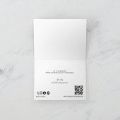 Carte De Remerciements Minimalist Business Custom Logo & QR code social (Intérieur)