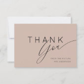 Carte De Remerciements Minimalist Dusty Rose Thank You Bridal Shower (Devant)