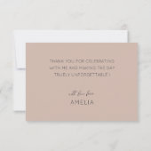 Carte De Remerciements Minimalist Dusty Rose Thank You Bridal Shower (Dos)