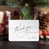 Carte De Remerciements Minimalist Elegant Script Christmas Thank You