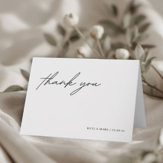 Carte De Remerciements Minimalist Folded Wedding Thank You
