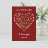 Carte De Remerciements Minimalist Heart Red Valentine's Day Card – Custom (Debout devant)