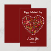 Carte De Remerciements Minimalist Heart Red Valentine's Day Card – Custom (Devant / Derrière)