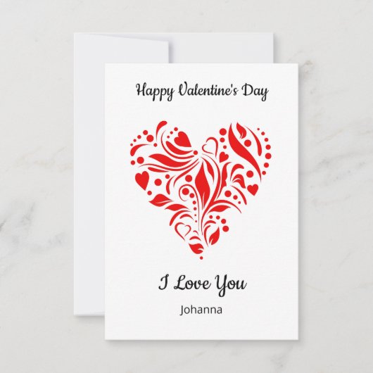 Carte De Remerciements Minimalist Heart Valentine's Day Card – Custom (Devant)