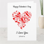 Carte De Remerciements Minimalist Heart Valentine's Day Card – Custom (Devant)