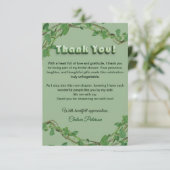 Carte De Remerciements Minimalist Sage Greenery Classic Bridal Shower (Debout devant)